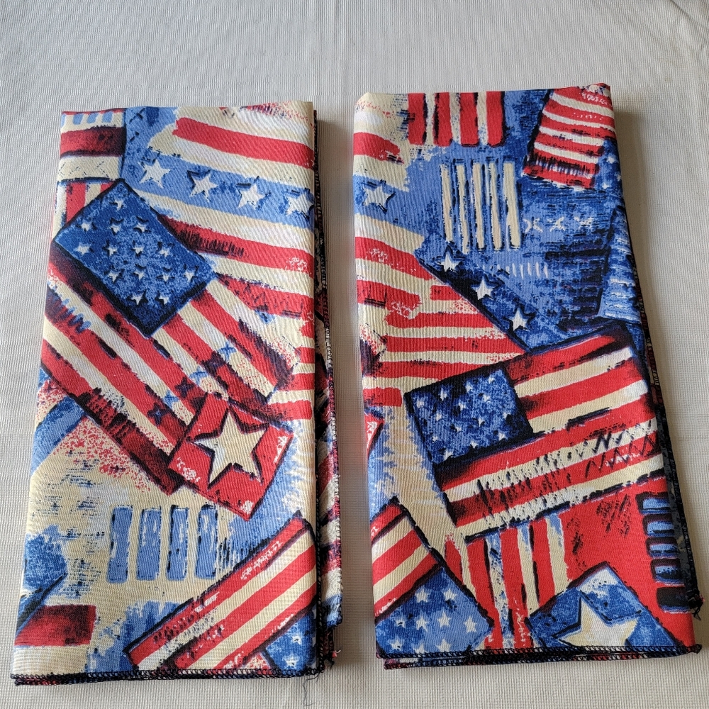 Set Of 2 Carolina Creative Bandanna Old Glory American Flag Patriotic 22" USA